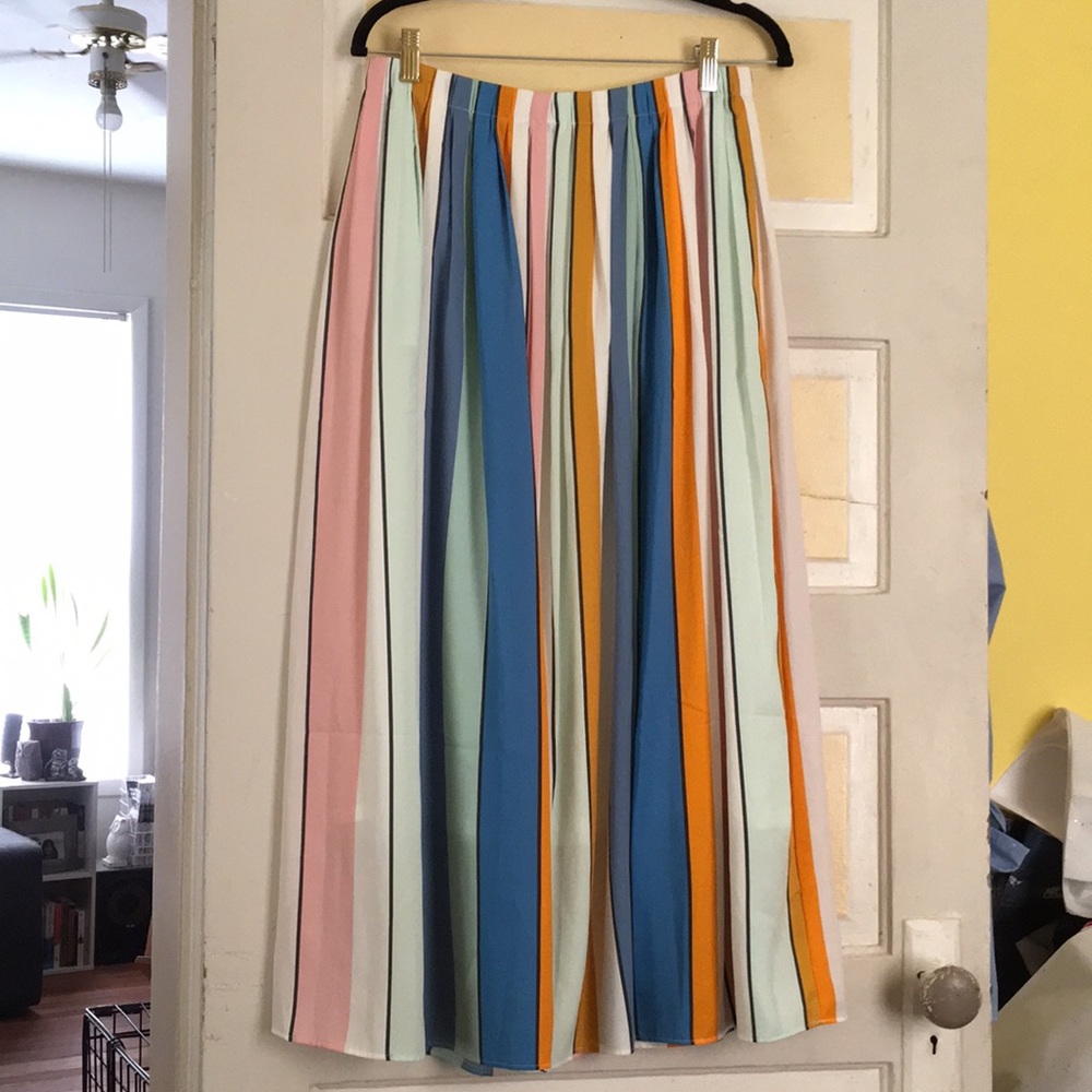 Loft Rainbow Striped Skirt